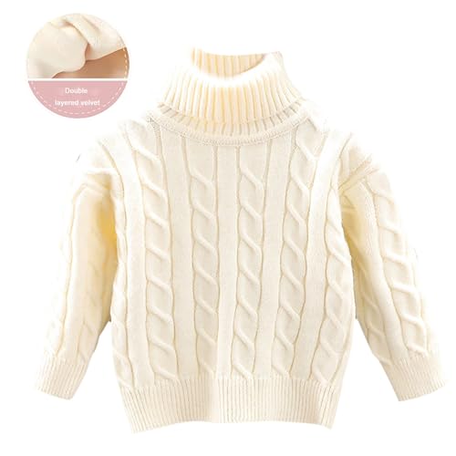 Kids Autumn Winter High Neck Sweater Boys Girls Solid Color Knitwear Toddler Holiday Part𝐲 Knitted Pullover Top2