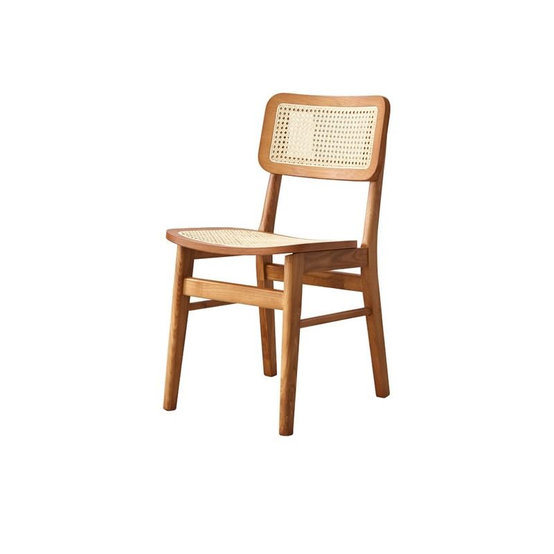 Chaise de loisirs en bois dossier rotin pour soulager le dos à table