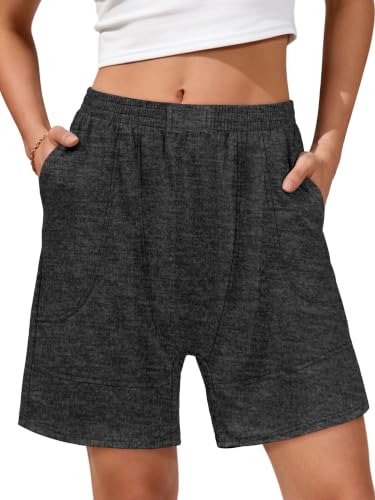 KISSMODA Women Bermuda Sweat Shorts High Waist Pockets Summer Lounge Workout Shorts