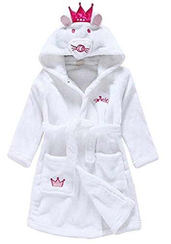 YOGLY Albornoz para Niños Toalla con Capucha Playa del Baño de la de Felpa Pijamas Camisón 1-5 Años