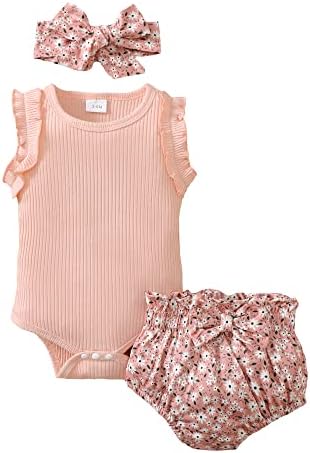 Infant Baby Girl Clothes Romper Shorts Set Floral Summer Outfits Newborn Baby Clothes Girl