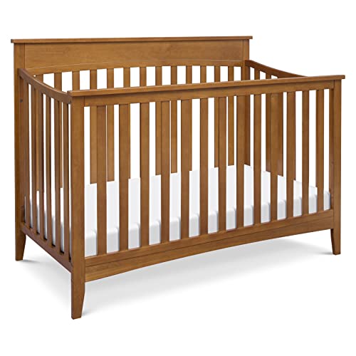 daVinci Grove 4-in-1 Baby Crib Convertible to Toddler Bed, Daybed, Full-Size Bed – Easy Assembly – GREENGUARD Gold Certified – 4 Adjustable Mattress Heights, Conversion Kits Sold Separately – Chestnut