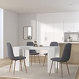 IDMarket - Table Console Extensible Orlando 6 Personnes 140 cm Bois Blanc