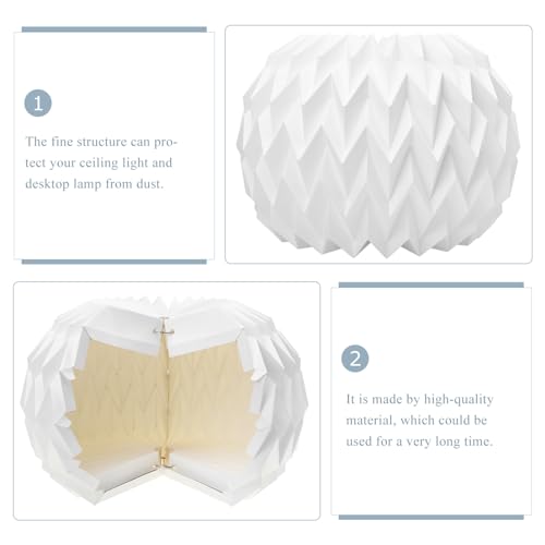 Housoutil Foldable Origami Lantern Lampshade 15.7 Inch Paper Hanging Light Cover for Home Bar Cafe Ceiling Lighting Nordic Minimalist Style - Image 4