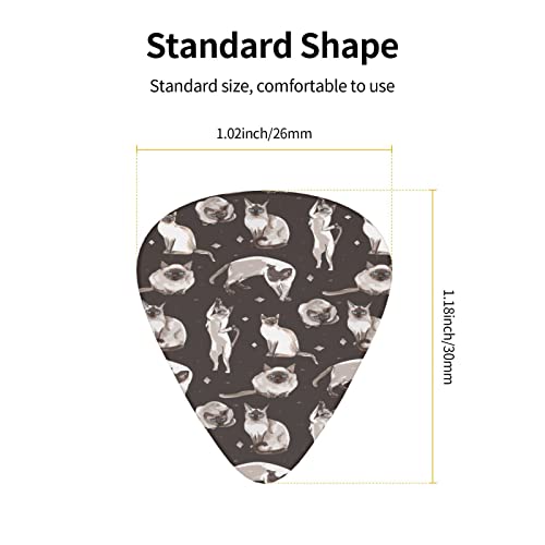 Lot de 12 médiators en forme de chat siamois marron dans différentes positions pour guitare basse électrique acoustique - Les Beatles, Paul McCartney, John Lennon, RIngo Starr, George Harrison Lot de 12 médiators en forme de chat siamois marron dans différentes positions pour guitare basse électrique acoustique – Image 5