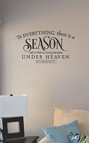 JS Artworks Adhesivo decorativo para pared con texto en inglés «To Everything There is a Season and a Time to Every Purpose Under Heaven»