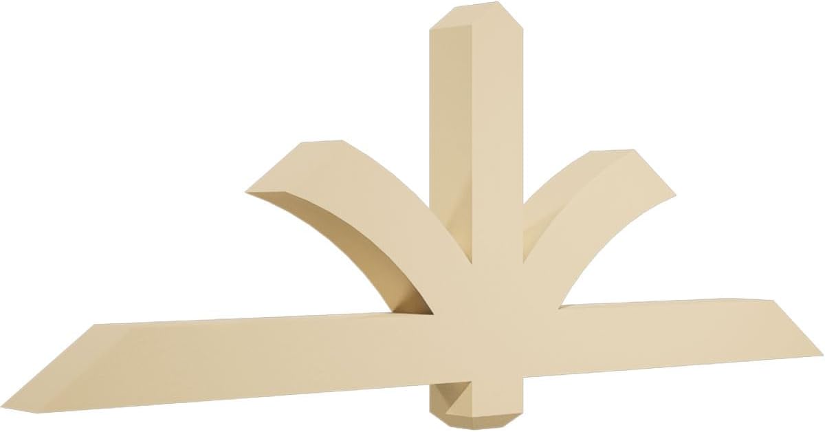 60"W x 22 1/2"H x 4"D x 4"F, 9/12 Pitch, Redmond Signature Urethane Gable Bracket, Primed Tan