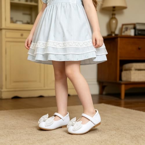 Image of GINFIVE Toddler Girls Dress Shoes Little Girls Mary Janes Ballerina Flats Shoes Toddler
