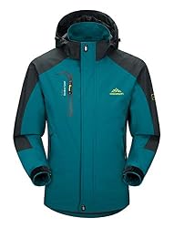 Giacche da uomo Giacca da trekking impermeabile Outdoor leggero Softshell per uomo con cappuccio verde scuro