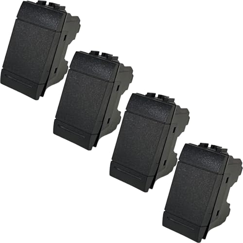 Voltix Set di 4 Interruttori Compatibili con Bticino Living Light e Living International, Pulsante compatibile con bticino living interruttore (4 Pezzi Pulsante 1P)