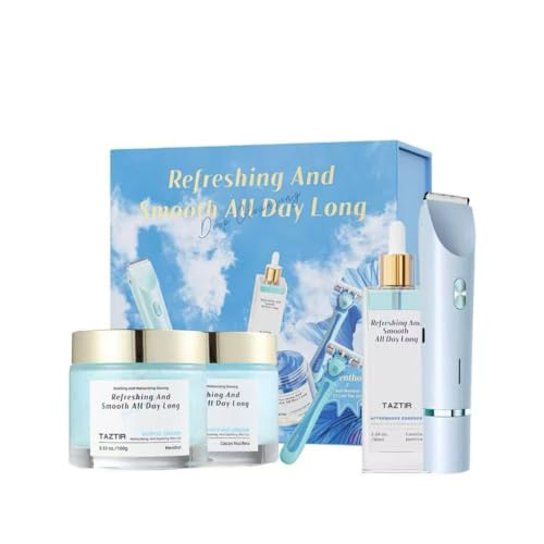 Shaving Kit Set, Refreshing and Smooth All Day Long, Includes Electric Trimmer, Shaving Cream, Aftershave Essence, Menthol