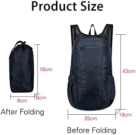 Small Backpacks Lightweight, Foldable Waterproof Rucksack for Women and Men, Cycling Backpack for Camping, Hiking, Travel, Biking