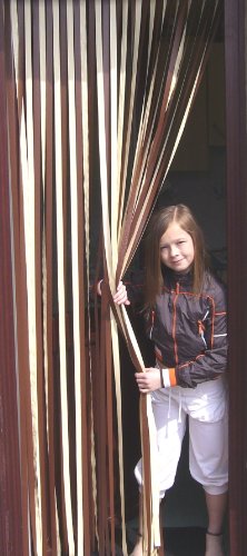 Roehrenblende als Tuervorhang, Fliegen – und Mueckenschutz, Tuerblende – Kaffee/Creme