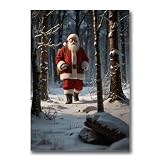 Santa Winter Landscape Print, Vintage Art, Snowy Landscape Print, Christmas Home Decor, Rustic Xmas Decor, Rustic Winter Print, Snowy Landscape Art, Santa Claus Art, Poster Printed Gift, Arts -  BLAZECLOUD