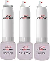 Vista 2 de ABP Touch Up Basecoat Plus Clearcoat Plus - Kit de pintura en aerosol para imprimación compatible con Smoky Rose Metallic Mazda2 Mazda (44R)