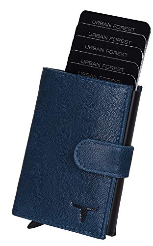 URBAN FOREST Drake Blue Metal Card Holder Wallet for Men