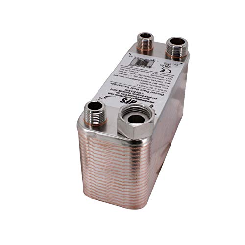 Hfs(R) Homebrew Beer Wort Chiller (7.5'' 2.9''/40 Plate, Mf Combo X 1/2" Npt) #TOP14