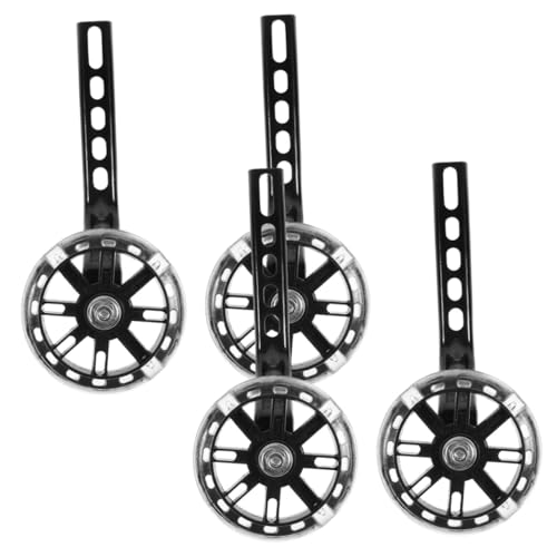 Ruedas de entrenamiento ajustables Healeved, juego de 4 piezas con soporte, resistentes al desgaste y con destellos, para bicicleta miniatura 1