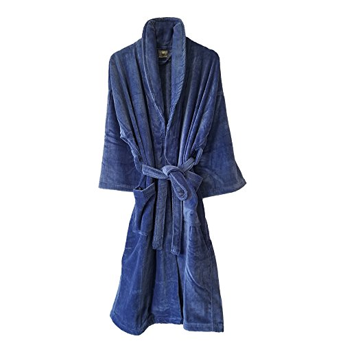 Royal Comfort 2 Luxurious Spa Bath Robes Shawl 100% Cotton 3.5 Lb each