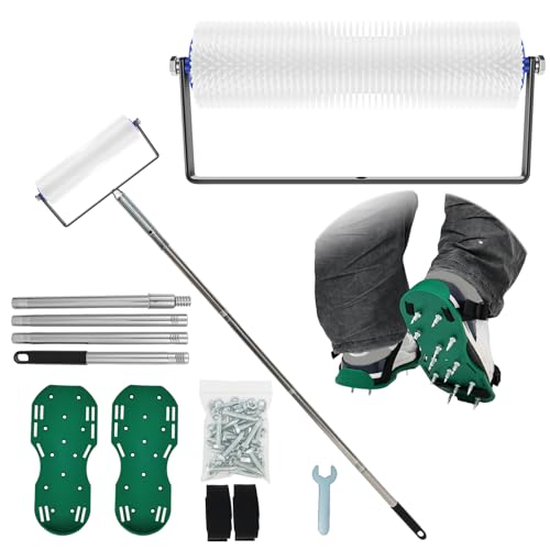 Self Leveling Tool Kit With Long Handle, Multipurpose Easy Grip Cement Floor Leveling Tools Simple Cleaning Epoxy Paint Tools for Concrete Epoxy Floor(10in defoaming kit)