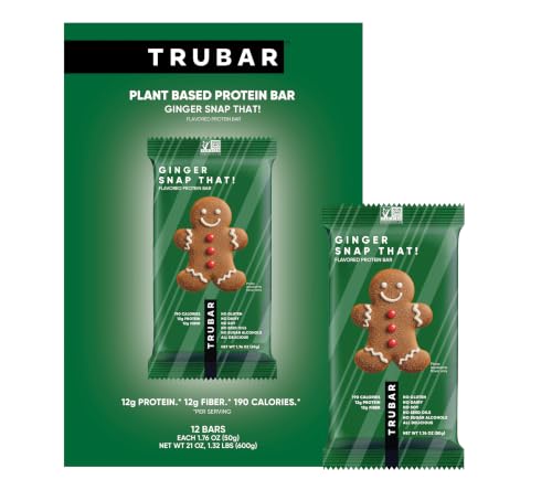 Image of TRUBAR Vegan Protein Bar, Ginger Snap That, Plant Based, 12ct