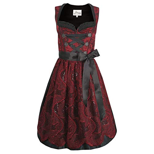 Iseaa Damen Dirndl Kleid Dirndlkleid Trachtenkleid Linda Rot 36 Cover