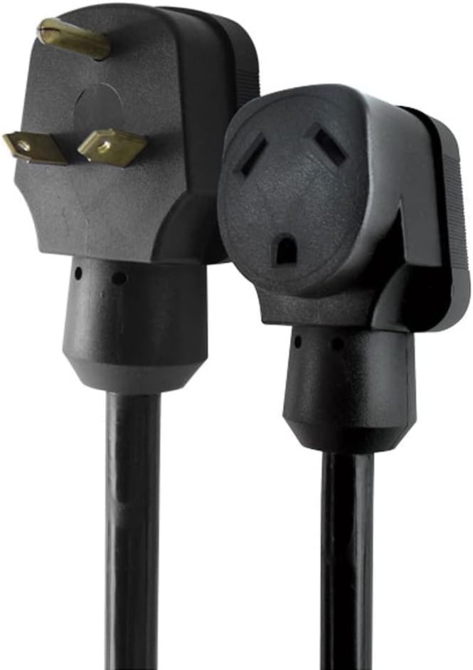 Voltec 16-00559 10/3 STW 30 Amp Traditional RV Extension Cord, 50-Foot, Black