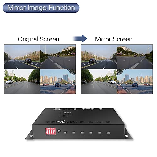 Processeur surveillance vidéo mobile 4 canaux avec télécommande et miroir image