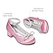 DREAM PAIRS Girls Dress Shoes Platform Chunky Heel Ankle Strap Princess Flats Flower Party Wedding Pump for Little Big Kid,Size 4 Big Kid,Pink,SDFL2422K