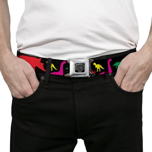 Cinturón de seguridad de dinosaurio multicolor de 1 pulgada para vaqueros 3