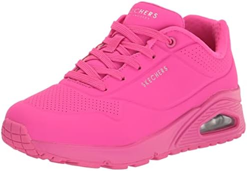 Skechers womens Skecher Street Women's Uno - Night Shades Sneaker, Pink Hot Pink Durabuck Htpk, 8 US
