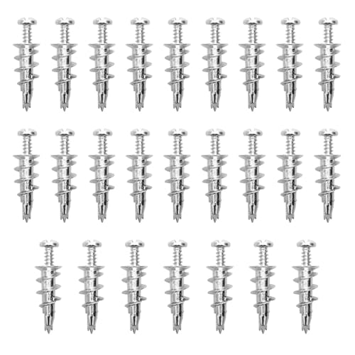 Tacos para Cartón Yeso Tacos de Yeso Autoperforantes Taco Metalico Pladur Espiches Tacos Autoperforantes para Cartón Yeso Tacos para Cavidades Metálicas para Fijación en Hormigón Placas de Yeso 25 PCS
