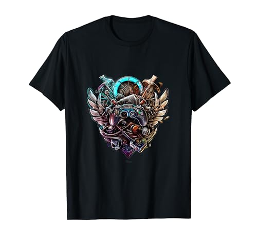 ONLINE GAMING ESPORTS CONSOLE PC GAMEPAD TECH AND WINGS T-Shirt
