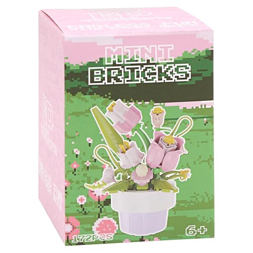 Lesser & Pavey Mini Bricks Pink Tulips Building Blocks For Home & Office, 5.7 cm x 6.3 cm x 10 cm - Image 2