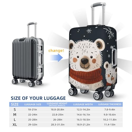Cute Bear Print Travel Luggage Cover Elastic Baggage Protector Fits 22-24 Inch Luggage4