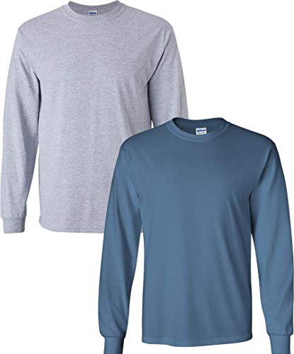 Gildan Lot de 2 t-shirts Ă manches longues en coton pour homme Style G2400 - - XX-Large