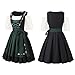SightYoung Bavarian Dirndl Dress for Women,Oktoberfest Costume 2Pcs,Beer Maid Outfit,Halloween German Dirndl Dress,Green,XL