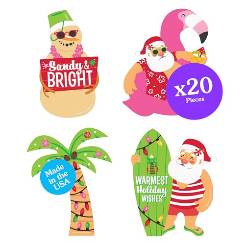 Tropical Christmas - Beach Santa Party Essentials - Set of 20