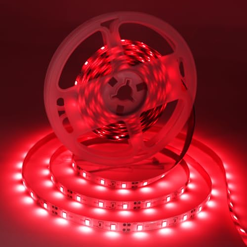 iNextStation 33.8ft/10M Rode LED Strip Licht, 24V 2835 SMD 600 LEDs Flexibele Snijbare Waterdichte LED Tape Licht voor Slaapkamer Keuken Kast Garderobe TV (geen Plug)