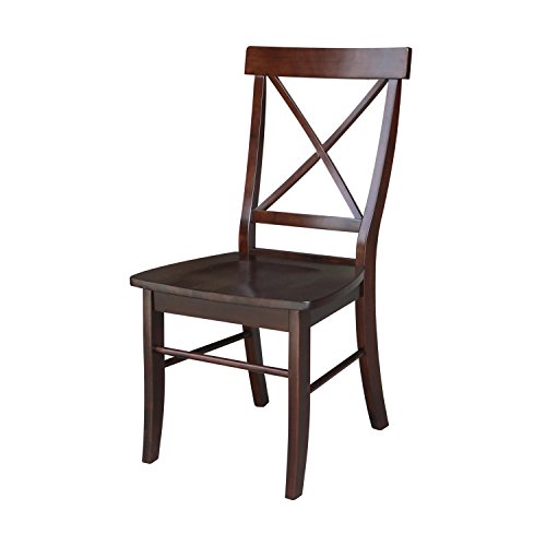 International Concepts X- Back Chair, with Solid Wood Seat, Java International Concepts X- Back Chair, with Solid Wood Seat, Java