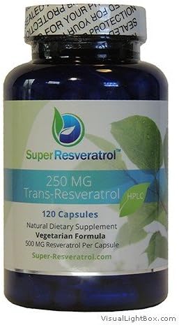 Super Resveratrol, 250 MG Trans-Resveratrol, 120 Vegetarian Capsules. All Natural, Absolutely No Toxic"Inactive Ingredients" Added. (1)