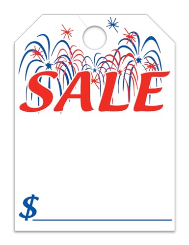 Jumbo Sale with Fireworks Mirror Hang Tags for Car Dealer – Large 8.5" × 11.5" Rearview Auto Dealership Tags – Durable 11-Point Stock – Car Service & Inventory Display Supplies - Pack of 100