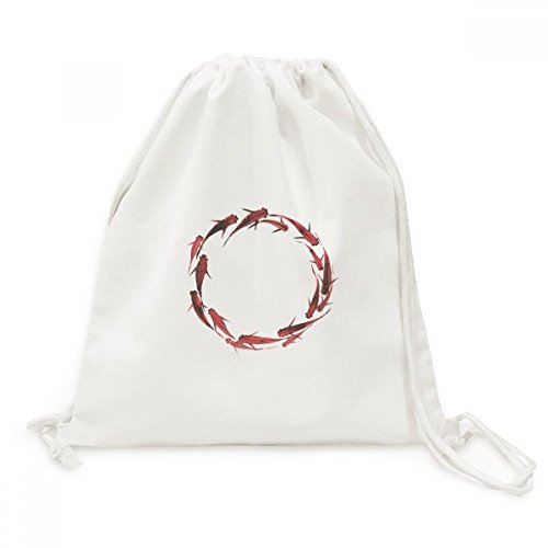 Sac cordon de serrage carpe poisson chinois résistant en toile souple