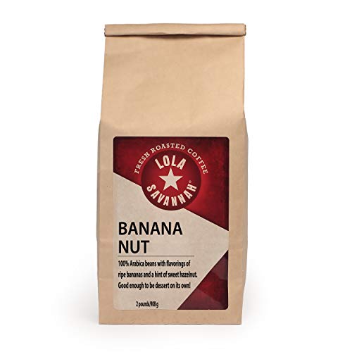 Lola Savannah Banana Nut Whole Bean Coffee - Arabica Beans Blended With Sweet Warm Notes Of A Ripe Bananas And A Dash Of Hazelnut Flavor, Caffeinated, 2Lb Bag #TOP2