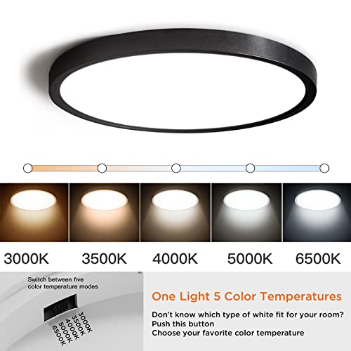 Ocioc 12 Inch Dimmable Flush Mount Ceiling Lights Fixture 20W 5 Cct In 1 Ultra-Thin Round Led Lighting Lamp-2 Pack thumb #1