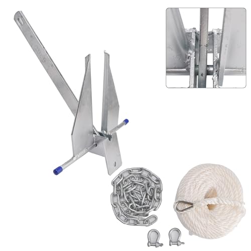 VIPIH Heavy Duty Boat Anchor 10 lbs Boat Slide Anchor Kit with Chain and Rope Set Compatible with Pontoon Deck Fishing and Sailboats by VIPIH - Image 5