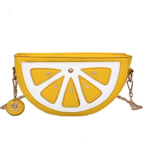 Fruit Handbag Lemon Shoulder Bag Orange Cross Body Purse Bag Summer Beach Travel Satchel Shoulder Bag Phone Pouch Coin Purse for Women Girl