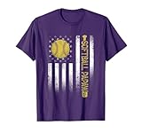 Distressed USA American Flag Softball Papaw Father's Day T-Shirt