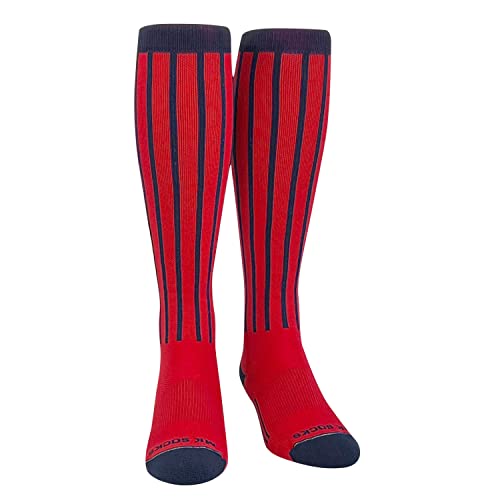 Baseball Softball Pinstripe Knee high Socks - Navy Red2