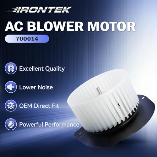 Image of IRONTEK Blower Motor Fan 700014 Compatible for Ford 1980-1986 Bronco / 1980-1983 F-100, for Lincoln 1980-1983 Mark VI / 1981-1997 Town Car,for Mercury 1988-2011 Grand Marquis / 2003-2004 Marauder